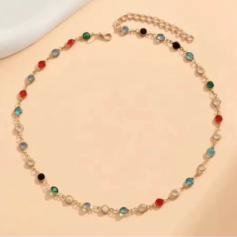 Elegant Multicolor Gemstone Necklace - Picture 2 of 4